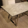 180cm Dining Table With Grey Marble Effect Top  & Stainless Steel Base - Bolzano