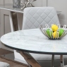 100Øcm Dining Table In Grey Marble Effect - Florence
