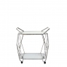 Trolley Table With Glass Top & Stainless Steel Frame - Nicolo