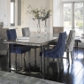 Dining Table In Tempered Glass & Solid Wood Railway Sleepers - Manila