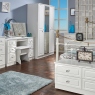4 Drawer Bedside White High Gloss With Crystal Handles - Lincoln
