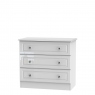 3 Drawer Chest White High Gloss With Crystal Handles - Lincoln