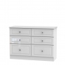 6 Drawer Midi Chest In White High Gloss - Lincoln