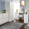 Kneehole Storage Desk In White High Gloss - Lincoln
