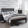 Extra Large 3 Drawer Bedside Charcoal Finish Oak Top - Hampshire