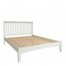 Bed Frame White Finish With Oak Top - Burham