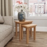 Nest Of 2 Tables Grey Finish With Oak Top - Burham