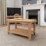 Small Coffee Table Grey Finish With Oak Top - Burham