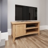 90cm TV Unit Grey Finish With Oak Top - Burham