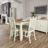 75cm Square Table White Finish With Oak Top - Burham