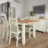 Extending Dining Table White Finish With Oak Top - Burham