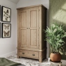 2 Door Gents Wardrobe Oak Finish (Supplied Packed Flat) - Farringdon