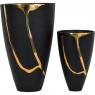 Arizona Black Aluminium with Gold Lava Detail Vase