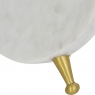 Round White Marble Mantel Clock on Gold Metal Stand