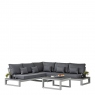 Lounge Corner Set In Matt Grey Aluminium With Side Tables - Biscayne Bay
