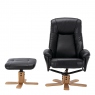 Swivel Chair & Stool In Faux Leather - Sierra