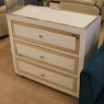 3 Drawer Wide Chest Mirrored Silver & White - Item As Pictured - Bianca