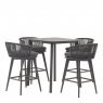 Square Bar Table With Ceramic Glass Top And 4 Bar Chairs - Cuba