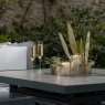 Modular Corner Dining Set In Aluminium With Square Ceramic Adjustable Firepit - Montserrat