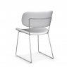 Dining Chair In Skuba Optic White Leather & Metal Stained Chromed Frame - Calligaris Claire M