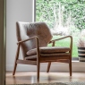 Chair In Leather Brown - Tobias