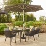 Rectangular Dining Table And 6 Chairs In Rope Effect Anthracite - Cuba