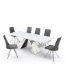 160cm Extending Dining Table With Matt White Ceramic Top - Malaga