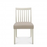 Low Slat Back Dining Chair Grey Bonded Leather & Soft Grey Finish Leg - Bremen