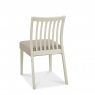 Low Slat Back Dining Chair Grey Bonded Leather & Soft Grey Finish Leg - Bremen