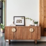 Wide Sideboard in Mango Wood - Hickory