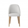 Dining Chair In Light Grey Fabric With Oak Leg - Brannon