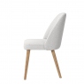 Dining Chair In Light Grey Fabric With Oak Leg - Brannon