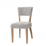 Dining Chair In Grey Boucle Fabric With Oak Leg - Carter