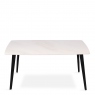 160cm Dining Table White Gloss Sintered Stone & 4 Dining Chairs In Dark Grey Fabric - Bianco