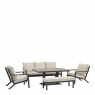 3 Seat Sofa Dining Set With Rectangular Table In Eco Fawn - Buenavista