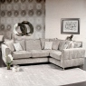 3 Seat RHF Chaise Sofa & Loafer Footstool In Fabric - Adele