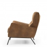 Accent Chair In Leather Effect PU Achilles Brown - Zoe