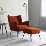 Accent Chair And Footstool In Fabric - Eleanor