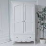 2 Door 1 Drawer Wardrobe In White Paint Finish - Genevieve