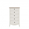 5 Drawer Tall Chest In White Paint Finish - Genevieve