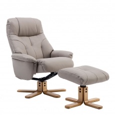 Quebec - Swivel Chair & Stool In Leather Effect
