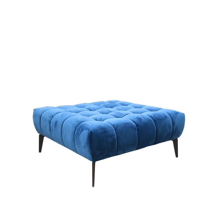 Large Square Footstool In Fabric - Vincenzo