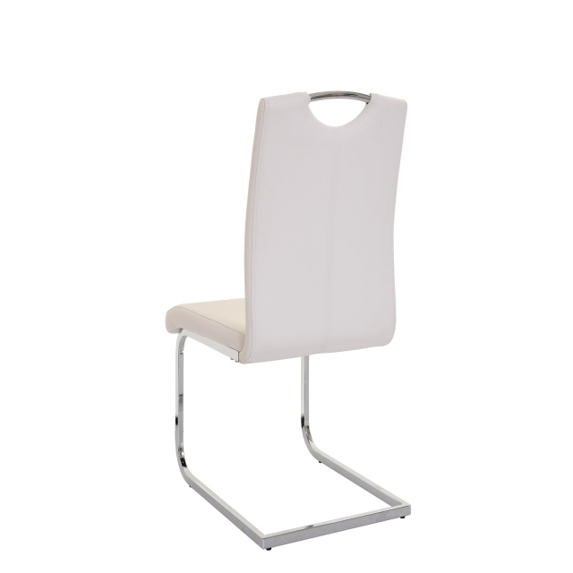 Cantilever Dining Chair In Faux Leather - Naples